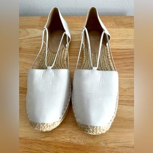 Eileen Fisher white leather espadrilles